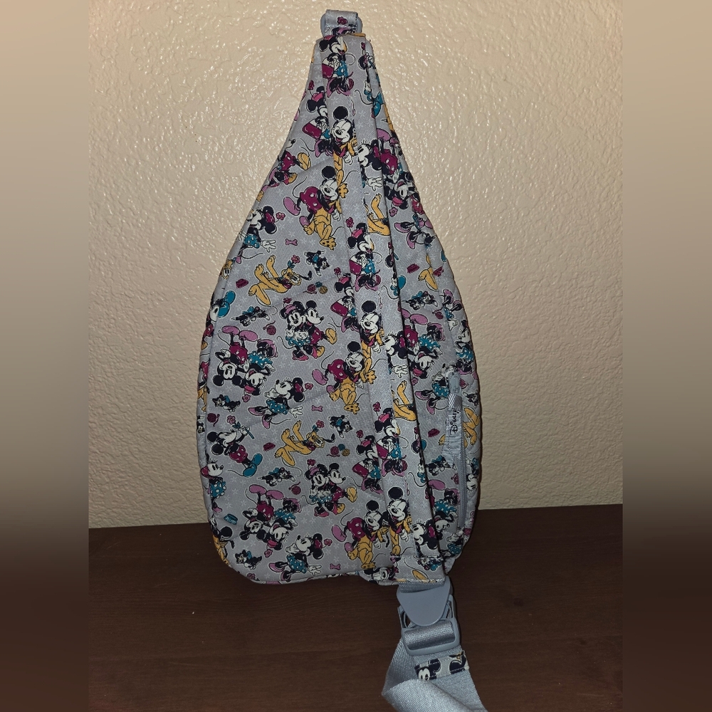 Vera Bradley White Quilted Sling Backpack with Multicolor Character Print - Picture 7 of 9